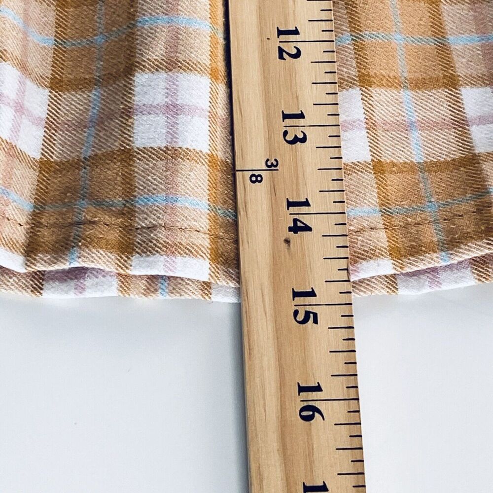 Aeropostale Mini Skirt Medium Gold Plaid Micro Tennis Clueless Academia Preppy - Picture 8 of 11